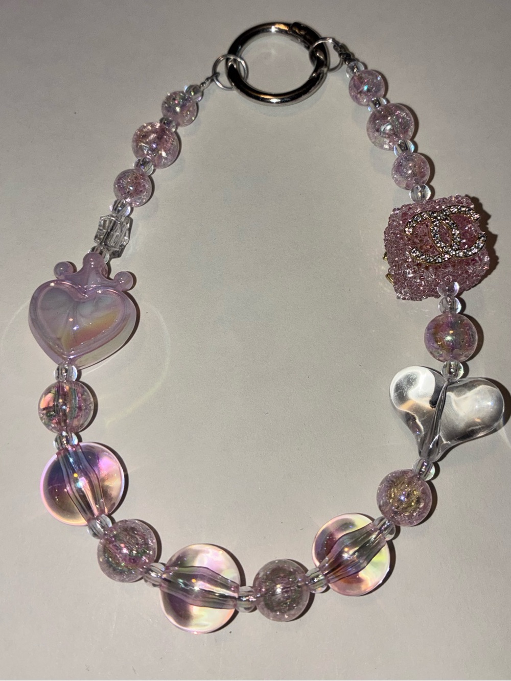 Beaded Charm Bracelet Keychain